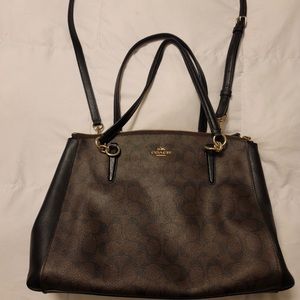 Authentic large Coach purse with 3 compartments